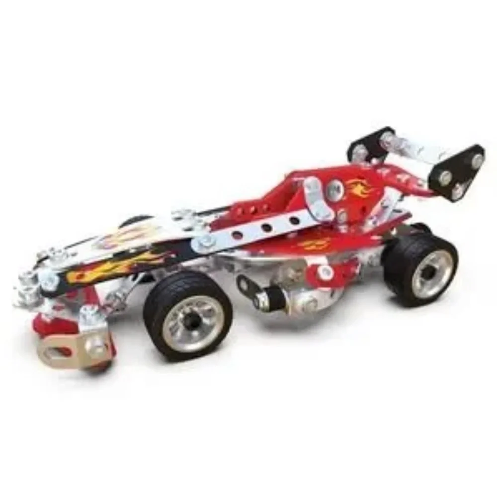 Meccano Model Building Kit  Kids 10-in-1 Racing Vehicles STEM 225 Parts and Real